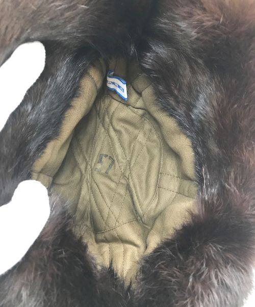 KARA（カラ）KARA (カラ) 【OLD】ミンクファーヴィンテージフライトキャップ ロシア軍 オリーブ サイズ:実寸参照の古着・服飾アイテム