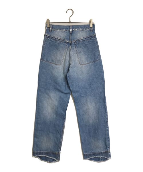 BEARDSLEY（ビアズリー）BEARDSLEY (ビアズリー) FRIPIER 裾カットオフ箔デニム インディゴ サイズ:FREEの古着・服飾アイテム