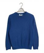 TOMORROW LANDトゥモローランド）の古着「MERINO BASIC CREW NECK  KNIT 長袖ニット クルーネック ロングスリーブ」｜ブルー