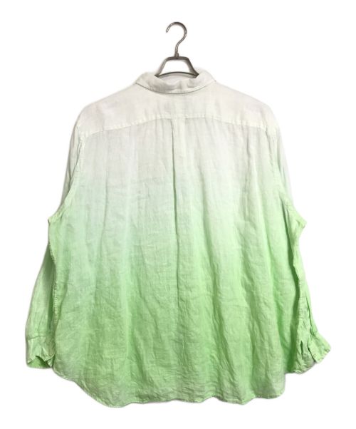 RALPH LAUREN（ラルフローレン）RALPH LAUREN (ラルフローレン) リネンボタンダウンシャツ　グラデーションシャツ　麻シャツ　ビックシルエット グリーン サイズ:3XBの古着・服飾アイテム