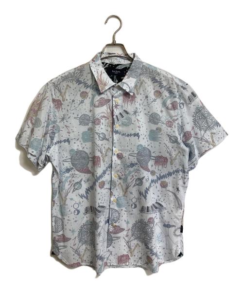 Paul Smith JEANS（ポールスミス ジーンズ）Paul Smith JEANS (ポールスミス ジーンズ) 半袖シャツ 宇宙柄　総柄 スカイブルー サイズ:XLの古着・服飾アイテム