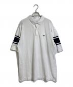 LACOSTEラコステ）の古着「ボディーサイズボーダーBIGポロシャツ」｜ホワイト×ネイビー