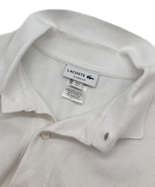 LACOSTE（ラコステ）LACOSTE (ラコステ) ボディーサイズボーダーBIGポロシャツ ホワイト×ネイビー サイズ:Lの古着・服飾アイテム
