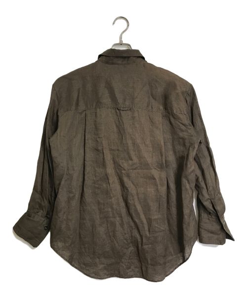 SALON adam et rope'（サロンアダムエロペ）SALON adam et rope' (サロンアダムエロペ) リネンシャツ　長袖シャツ　麻　L/S Linen Shirt ブラウン サイズ:FREEの古着・服飾アイテム