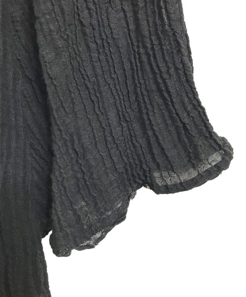 By Malene Birger（バイマレーネビルガー）BY MALENE BIRGER (バイマレーネビルガー) 楊柳フレアロングスリーブマキシドレス リネン混　ロングワンピース　マキシワンピース　リネンワンピース ブラック サイズ:34の古着・服飾アイテム