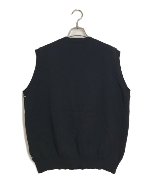 TTT MSW（ティー モダンストリートウェア）TTT MSW (ティー) Persia Knit Vest ペルシャニットベスト ブラック×グリーン サイズ:Mの古着・服飾アイテム