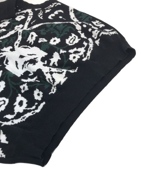 TTT MSW（ティー モダンストリートウェア）TTT MSW (ティー) Persia Knit Vest ペルシャニットベスト ブラック×グリーン サイズ:Mの古着・服飾アイテム