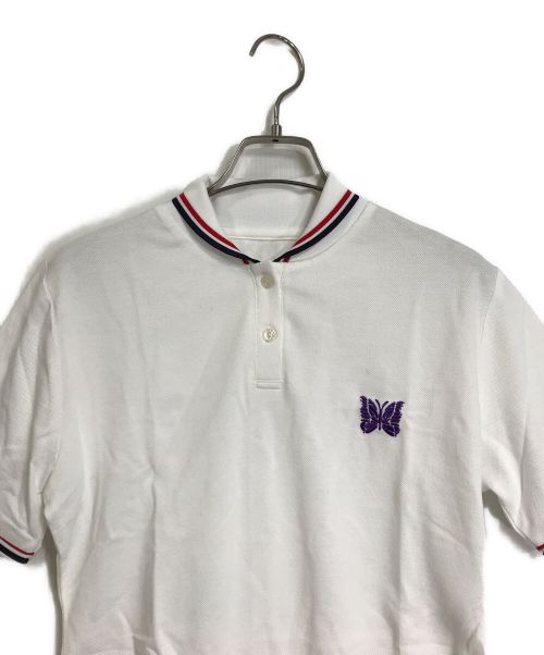 TW（トゥ）TW (トゥ) Needles (ニードルズ) 刺繍パピヨンロゴポロシャツボディースーツ ホワイト サイズ:Sの古着・服飾アイテム