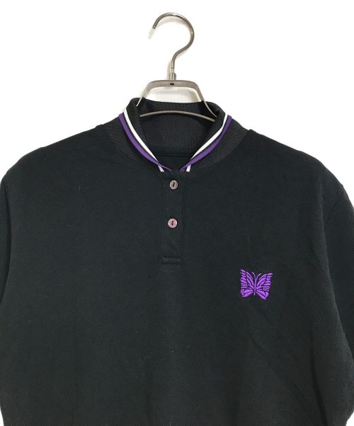 TW（トゥ）TW (トゥ) Needles (ニードルズ) 刺繍パピヨンロゴポロシャツボディースーツ ブラック サイズ:Mの古着・服飾アイテム