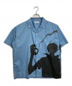 graniph×ONE PIECEグラニフ×ワンピース）の古着「オープンカラーシャツ　ワンピース　サンジ　半袖シャツ」｜スカイブルー