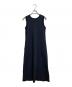 BLENHEIM（ブレンヘイム）の古着「ナイロン混ノースリーブワンピース　ロングワンピース　ロングドレス」｜ネイビー