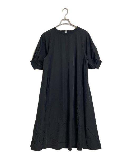 Thousand Mile（サウザンドマイル）Thousand Mile (サウザンドマイル) FREAK'S STORE (フリークスストア) パフスリーブナイロンワンピース　ロングワンピース ブラック サイズ:実寸参照の古着・服飾アイテム