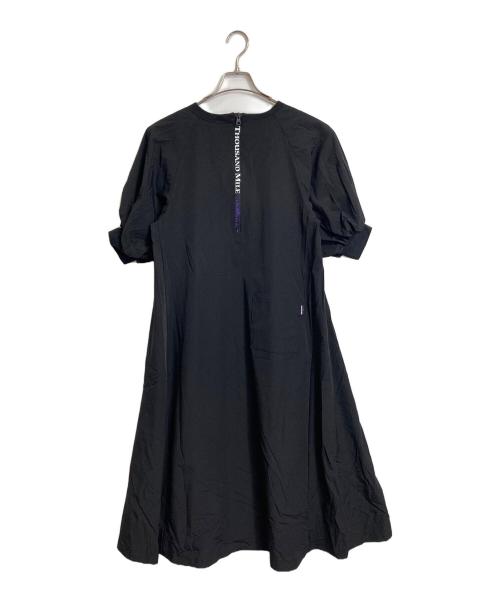 Thousand Mile（サウザンドマイル）Thousand Mile (サウザンドマイル) FREAK'S STORE (フリークスストア) パフスリーブナイロンワンピース　ロングワンピース ブラック サイズ:実寸参照の古着・服飾アイテム