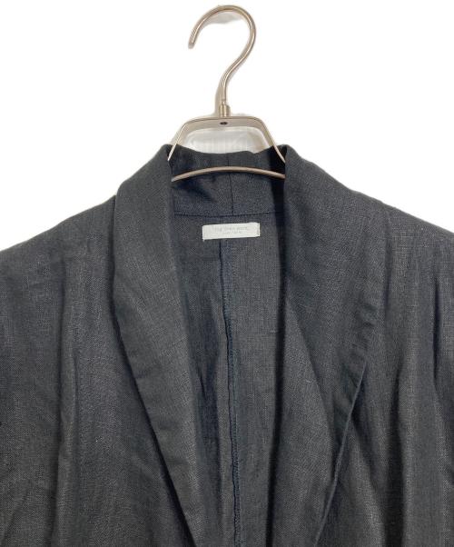 fog linen work（フォグリネンワーク）fog linen work (フォグリネンワーク) リネンローブコート　ロングコート　リネンコート　ロングカーディガン　アウター　ライトアウター　羽織り ブラック サイズ:実寸参照の古着・服飾アイテム