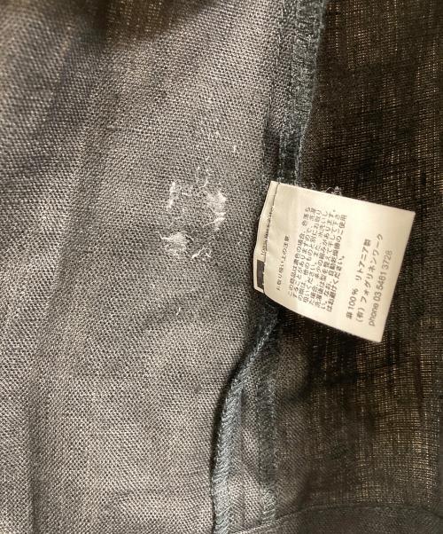 fog linen work（フォグリネンワーク）fog linen work (フォグリネンワーク) リネンローブコート　ロングコート　リネンコート　ロングカーディガン　アウター　ライトアウター　羽織り ブラック サイズ:実寸参照の古着・服飾アイテム