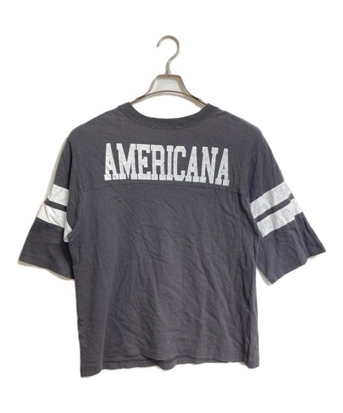 Americana（アメリカーナ）Americana (アメリカーナ) AP STUDIO (エーピーストゥディオ) ボーイフレンド フットボールTシャツ　オーバーサイズ　日本製 グレー サイズ:実寸参照の古着・服飾アイテム