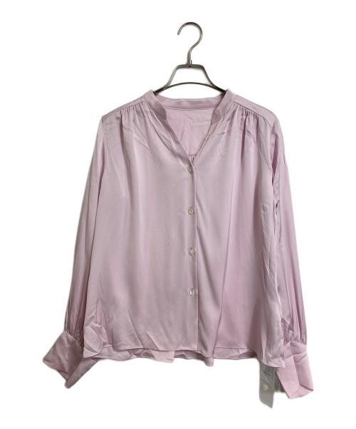自由区（ジユウク）自由区 (ジユウク) シルクストレッチ ブラウス　長袖ブラウス　入園　卒園　入学　卒業　オフィスカジュアル　セレモニー ピンク サイズ:38の古着・服飾アイテム