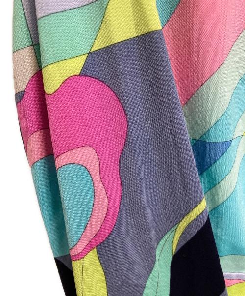 LEONARD FASHION（レオナールファッション）LEONARD FASHION (レオナールファッション) 総柄ミニワンピース　長袖ワンピース　日本製 スカイブルー サイズ:2の古着・服飾アイテム