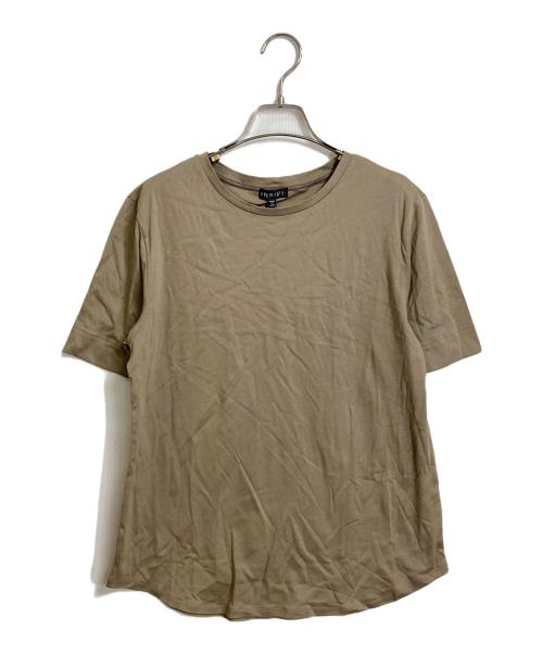 INDIVI（インディヴィ）INDIVI (インディヴィ) 裾デザイン大人Tシャツ　コットンTシャツ オリーブ サイズ:Mの古着・服飾アイテム