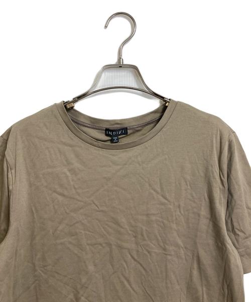 INDIVI（インディヴィ）INDIVI (インディヴィ) 裾デザイン大人Tシャツ　コットンTシャツ オリーブ サイズ:Mの古着・服飾アイテム