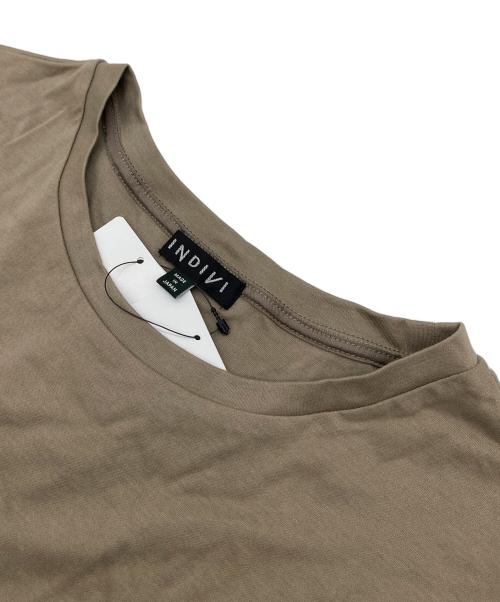 INDIVI（インディヴィ）INDIVI (インディヴィ) 裾デザイン大人Tシャツ　コットンTシャツ オリーブ サイズ:Mの古着・服飾アイテム