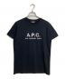 A.P.C.（アーペーセー）の古着「HOMME S/S TEE 半袖カットソー　Tシャツ　Tee  ロゴ刺繍　日本製」｜ブラック