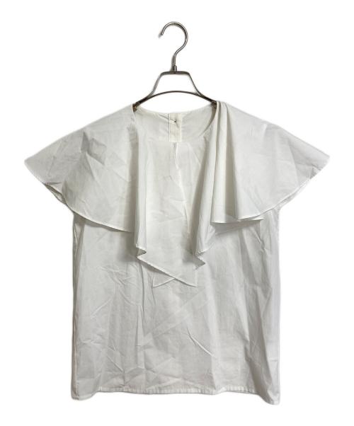 OHGA（オオガ）OHGA (オオガ) ビッグカラーノースリーブブラウス　セレモニー　日本製 ホワイト サイズ:Freeの古着・服飾アイテム