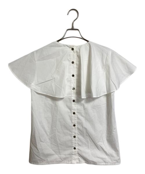 OHGA（オオガ）OHGA (オオガ) ビッグカラーノースリーブブラウス　セレモニー　日本製 ホワイト サイズ:Freeの古着・服飾アイテム