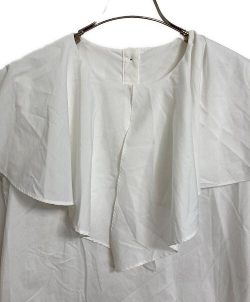 OHGA（オオガ）OHGA (オオガ) ビッグカラーノースリーブブラウス　セレモニー　日本製 ホワイト サイズ:Freeの古着・服飾アイテム