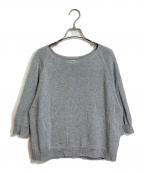 evam evaエヴァムエヴァ）の古着「半袖コットンニット　ラグランニット」｜グレー