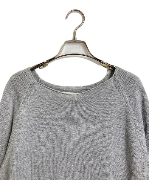 evam eva（エヴァムエヴァ）evam eva (エヴァムエヴァ) 半袖コットンニット　ラグランニット グレー サイズ:FREEの古着・服飾アイテム