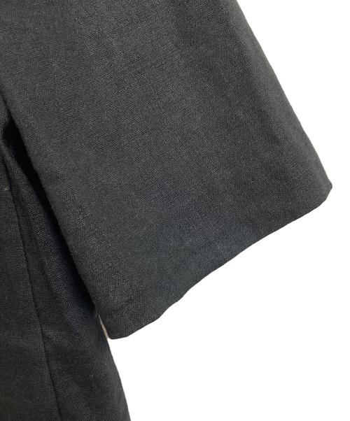 LESSAGE（レサージュ）LESSAGE (レサージュ) リネンストレッチハーフスリーブジャケット　半袖ジャケット　アウター　ライトアウター　麻　日本製 ブラック サイズ:実寸参照の古着・服飾アイテム