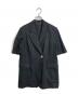 LESSAGE（レサージュ）の古着「リネンストレッチハーフスリーブジャケット　半袖ジャケット　アウター　ライトアウター　麻　日本製」｜ブラック