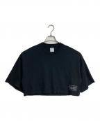 COVERTコヴェルト）の古着「COVERTクロップドTシャツ　半袖カットソー　Tシャツ　Tee   アパルトモン取扱　イタリア製」｜ブラック