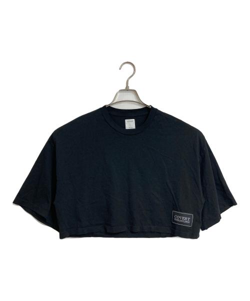 COVERT（コヴェルト）COVERT (コヴェルト) COVERTクロップドTシャツ　半袖カットソー　Tシャツ　Tee   アパルトモン取扱　イタリア製 ブラック サイズ:実寸参照の古着・服飾アイテム
