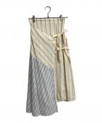 MAX&Co.マックスアンドコー）の古着「デザインスカート　ストライプ」｜スカイブルー