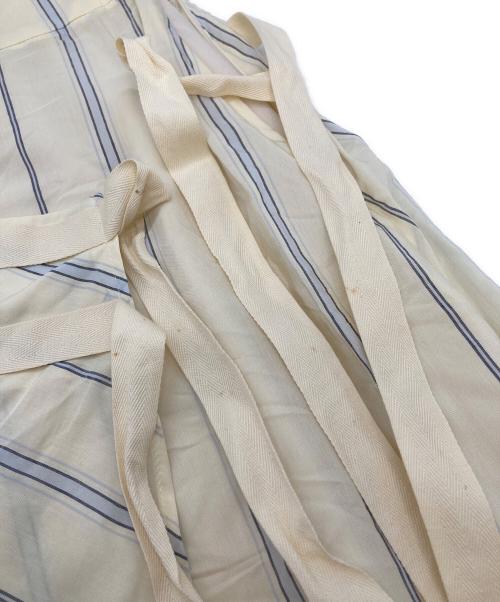 MAX&Co.（マックスアンドコー）MAX&Co. (マックスアンドコー) デザインスカート　ストライプ スカイブルー サイズ:36の古着・服飾アイテム