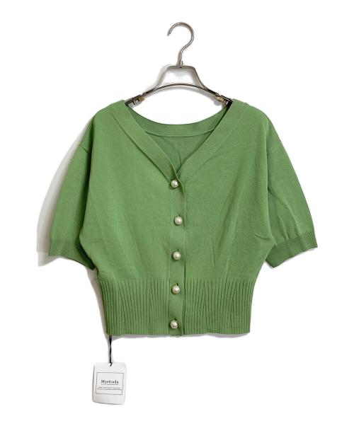 Mystrada（マイストラーダ）Mystrada (マイストラーダ) 2wayカーデプルオーバー ニット　半袖カーディガン グリーン サイズ:38の古着・服飾アイテム