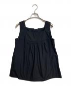 MIU MIUミュウミュウ）の古着「キャミソールギャザーブラウス　ノースリーブブラウス　イタリア製」｜ブラック