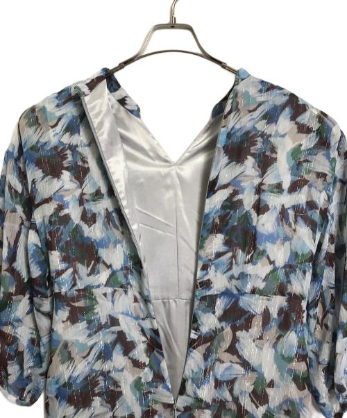 UNTITLED（アンタイトル）UNTITLED (アンタイトル) リーフプリント シフォンワンピース　ロングワンピース ブルー サイズ:00/XSの古着・服飾アイテム
