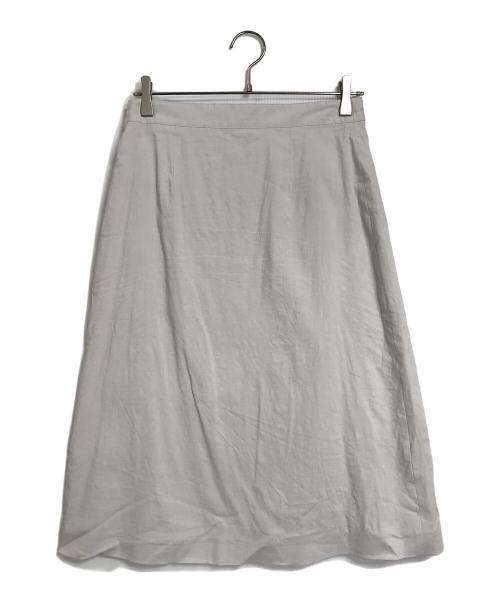 theory（セオリー）theory (セオリー) リネン混ラップスカート Eco Crunch Wash Belted Wrap SK 日本製 グレー サイズ:2の古着・服飾アイテム