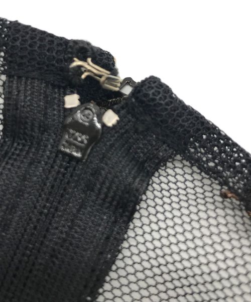 ROBE DE CHAMBRE COMME DES GARCONS（ローブドシャンブル コムデギャルソン）ROBE DE CHAMBRE COMME DES GARCONS (ローブドシャンブル コムデギャルソン) フラワー エンブロイダリー チュール ワンピース ブラック サイズ:Mの古着・服飾アイテム