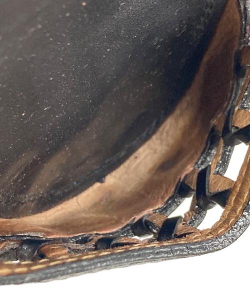 SAYA（サヤ）SAYA (サヤ) レザーメッシュ編み込みサンダル　フラットサンダル　ローヒール　日本製 ブラック サイズ:23 1/2の古着・服飾アイテム