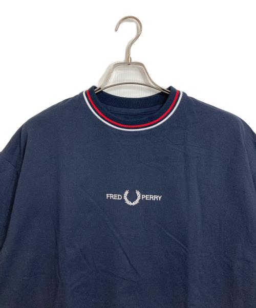 FRED PERRY（フレッドペリー）FRED PERRY (フレッドペリー) BEAMS (ビームス) オーバーサイズ ピケ Tシャツ ロゴ刺繍Tシャツ 半袖カットソー ローレルリースマーク ネイビー サイズ:L 未使用品の古着・服飾アイテム