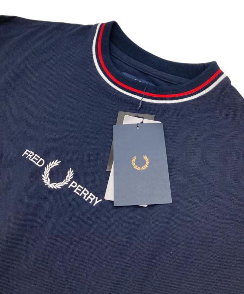 FRED PERRY（フレッドペリー）FRED PERRY (フレッドペリー) BEAMS (ビームス) オーバーサイズ ピケ Tシャツ ロゴ刺繍Tシャツ 半袖カットソー ローレルリースマーク ネイビー サイズ:L 未使用品の古着・服飾アイテム
