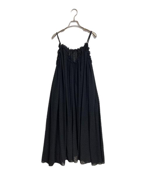 SLOBE IENA（スローブ イエナ）SLOBE IENA (スローブ イエナ) ドットギャザーキャミワンピース　シアーワンピース ブラック サイズ:実寸参照の古着・服飾アイテム