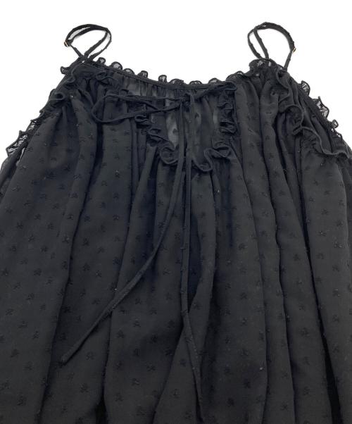 SLOBE IENA（スローブ イエナ）SLOBE IENA (スローブ イエナ) ドットギャザーキャミワンピース　シアーワンピース ブラック サイズ:実寸参照の古着・服飾アイテム