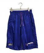 asicsアシックス）の古着「フレイムデザインハーフパンツ　1998年フランス大会 日本代表 炎モデル　スポーツ」｜ブルー