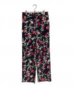 TOMORROW LANDトゥモローランド）の古着「グルーフラワープリント ストレートパンツ」｜ブラック