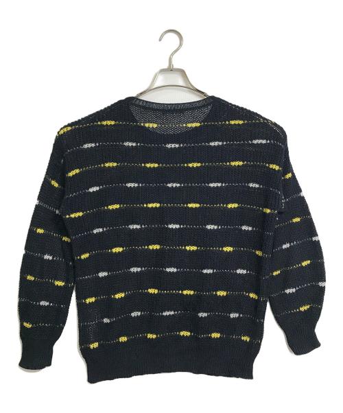 theory luxe（セオリーリュクス）theory luxe (セオリーリュクス) パーチメントコンボニット　リネンニット　長袖ニット　麻 ネイビー×イエロー サイズ:38の古着・服飾アイテム